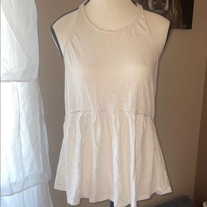 Express Ivory Lace Detail Top